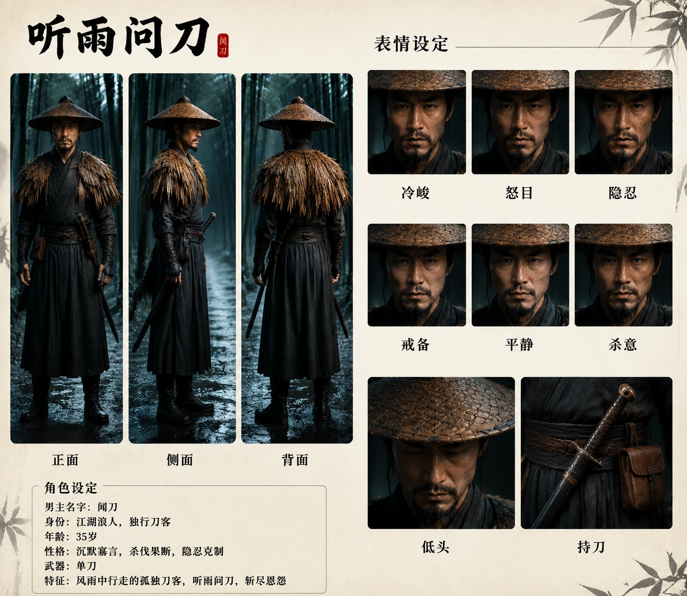 听雨问刀主角人物卡